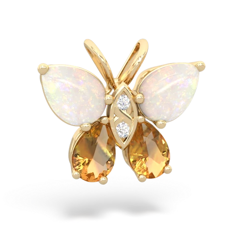 opal-citrine butterfly pendant