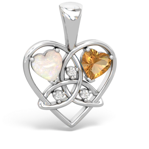 opal-citrine celtic heart pendant