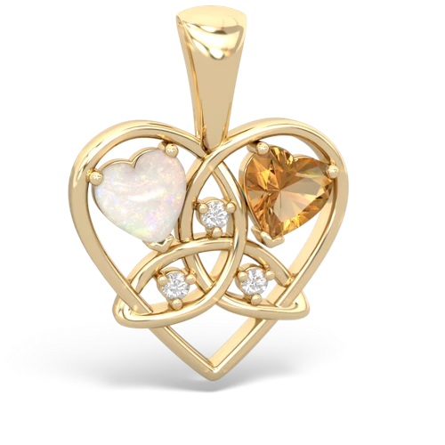 opal-citrine celtic heart pendant