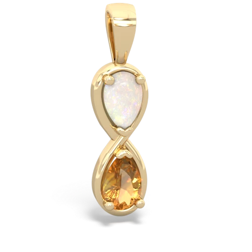 opal-citrine infinity pendant