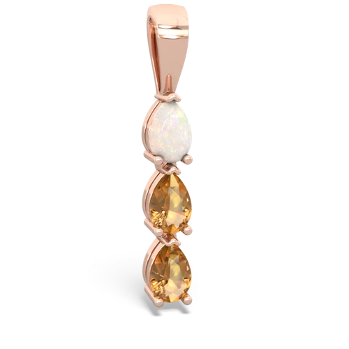 opal-citrine three stone pendant