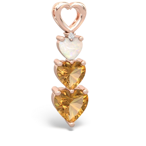 opal-citrine three stone pendant