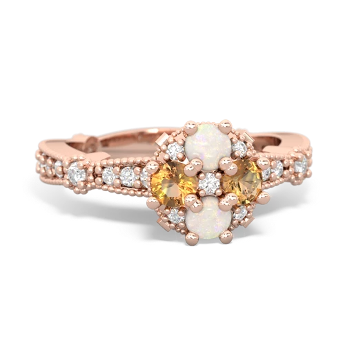 opal-citrine art deco engagement ring