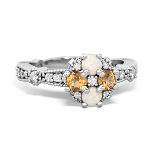 opal-citrine art deco engagement ring