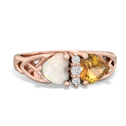 opal-citrine celtic ring