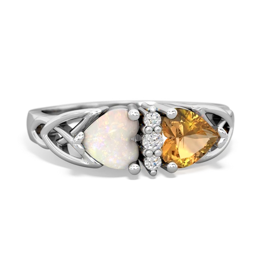 opal-citrine celtic ring