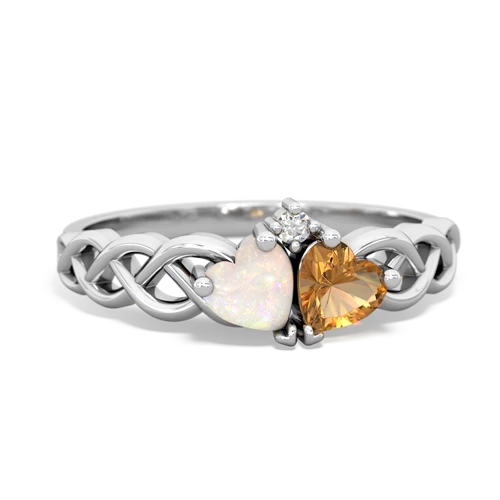 opal-citrine celtic braid ring