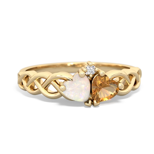 opal-citrine celtic braid ring