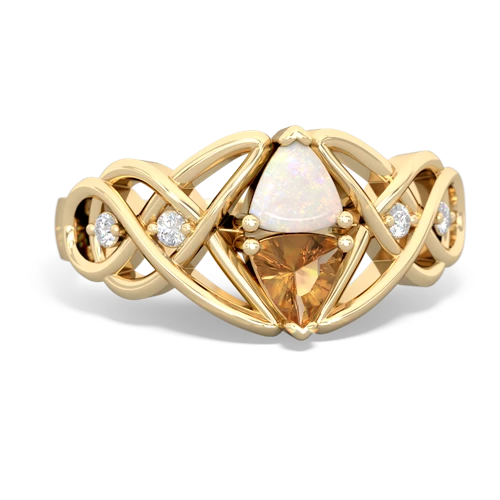 opal-citrine celtic knot ring