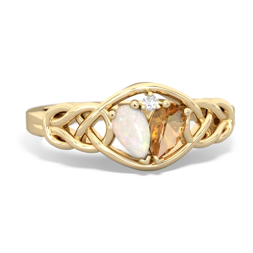 opal-citrine celtic knot ring