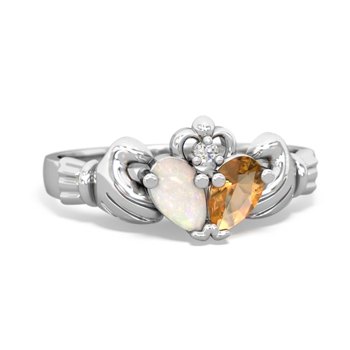 opal-citrine claddagh ring