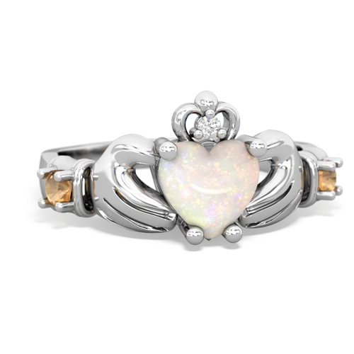 opal-citrine claddagh ring