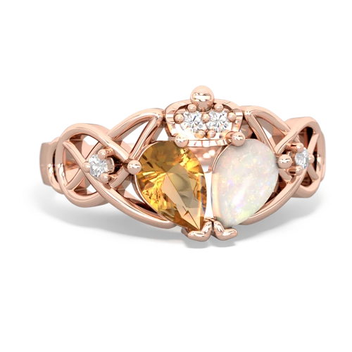 opal-citrine claddagh ring