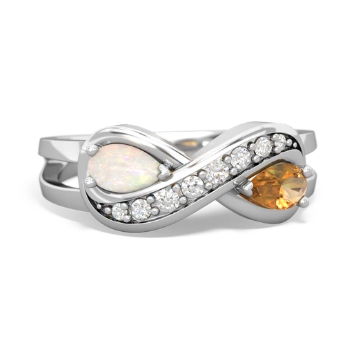 opal-citrine diamond infinity ring