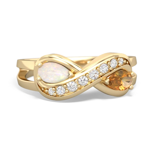 opal-citrine diamond infinity ring