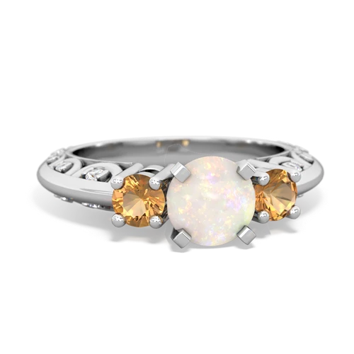 opal-citrine engagement ring