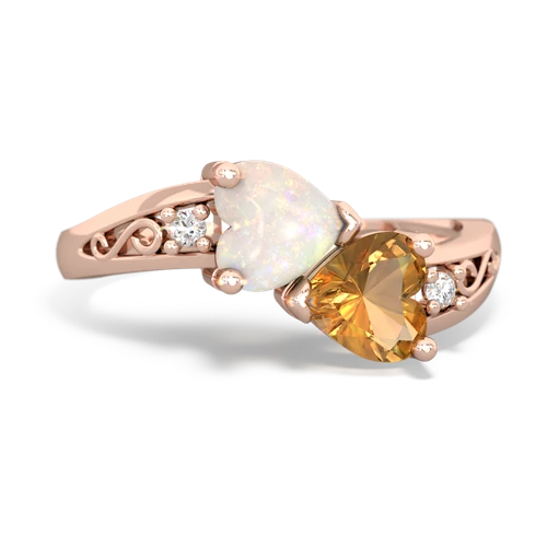 opal-citrine filligree ring