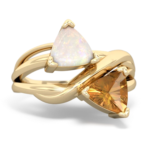 opal-citrine filligree ring