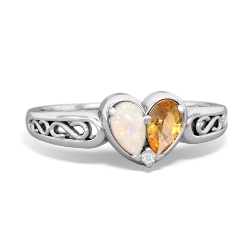 opal-citrine filligree ring