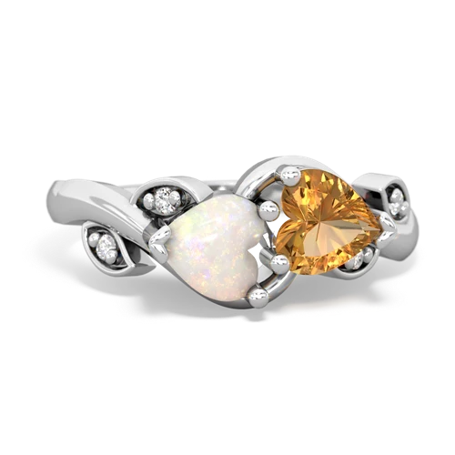 opal-citrine floral keepsake ring