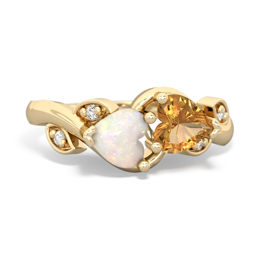 opal-citrine floral keepsake ring