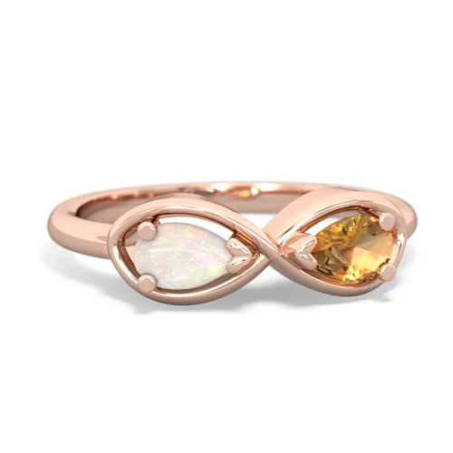 opal-citrine infinity ring