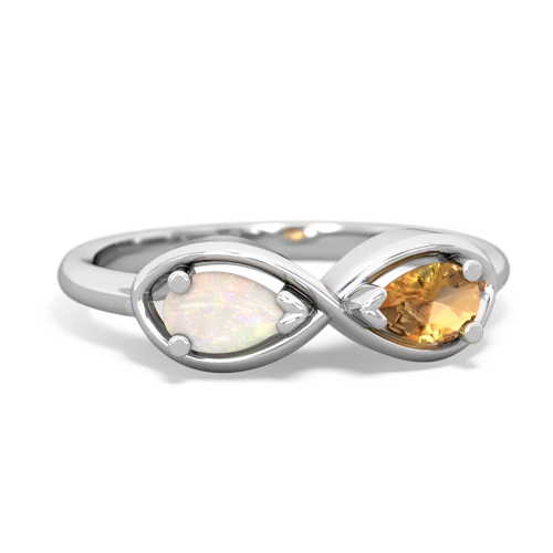 opal-citrine infinity ring