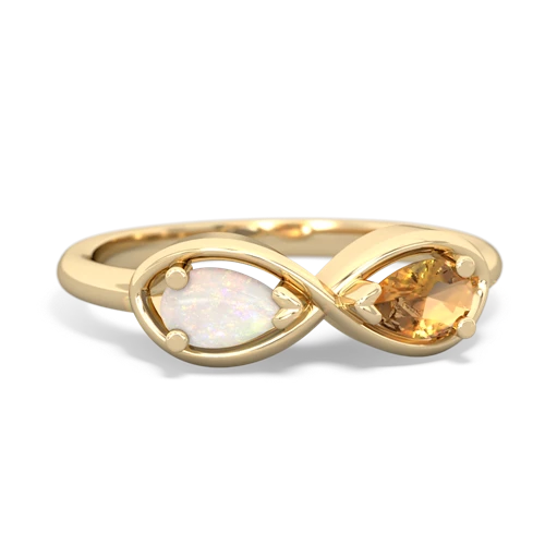 opal-citrine infinity ring