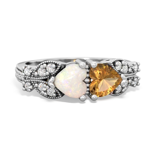 opal-citrine keepsake butterfly ring