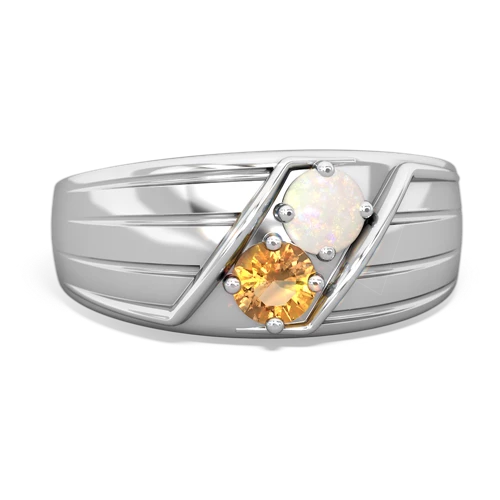 opal-citrine mens ring