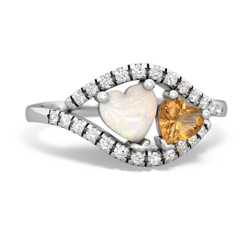 opal-citrine mother child ring