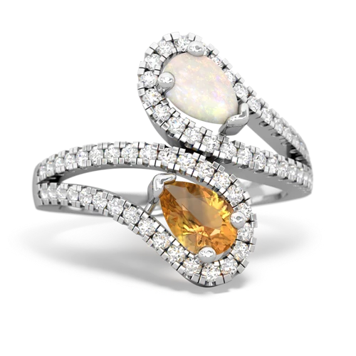 opal-citrine pave swirls ring