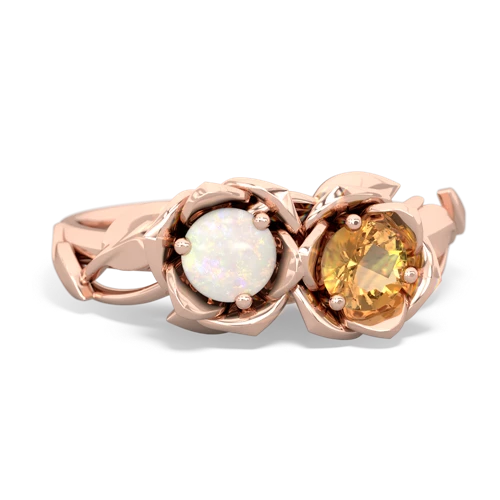 opal-citrine roses ring