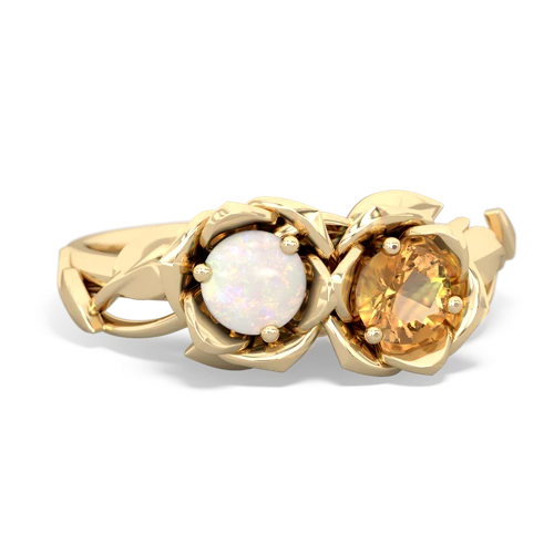 opal-citrine roses ring