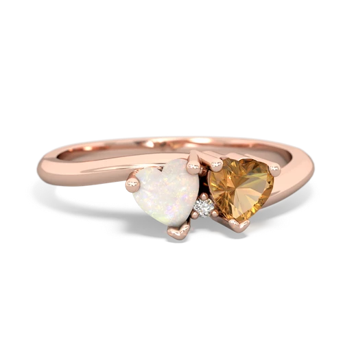 opal-citrine sweethearts promise ring