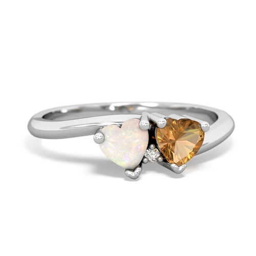 opal-citrine sweethearts promise ring