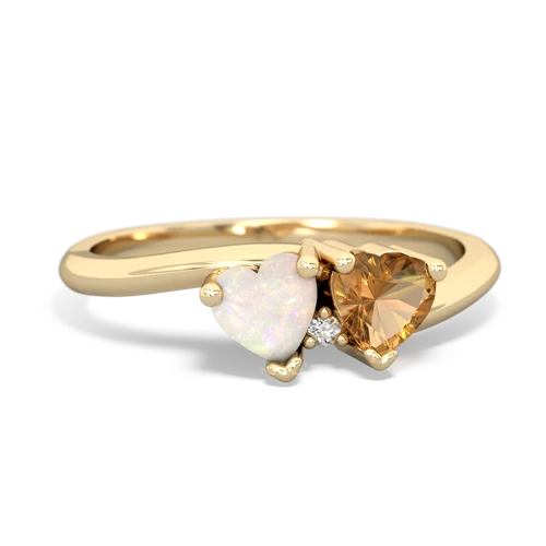 opal-citrine sweethearts promise ring