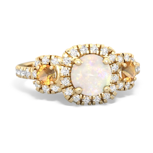 opal-citrine three stone regal ring