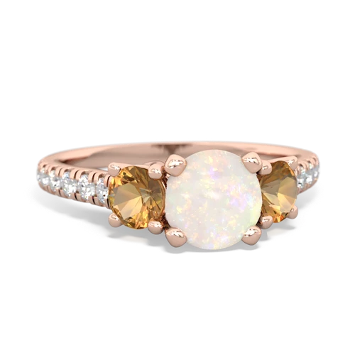 opal-citrine trellis pave ring