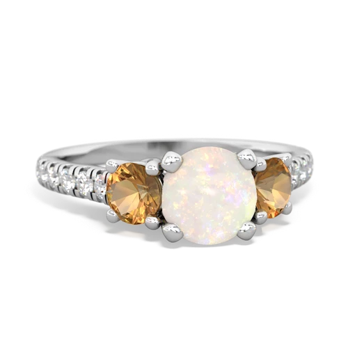 opal-citrine trellis pave ring