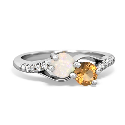opal-citrine two stone infinity ring