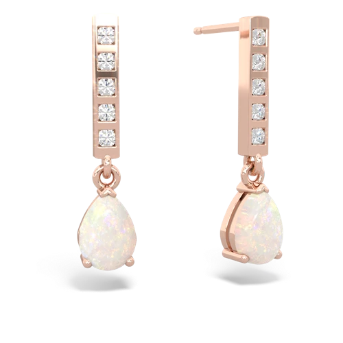 opal diamond drop earrings