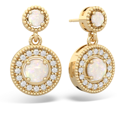 opal halo earrings