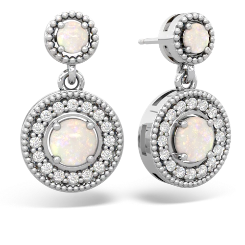 opal halo earrings