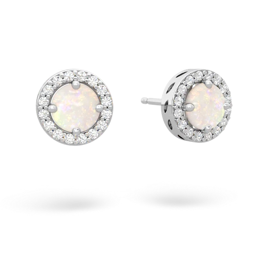 opal halo earrings