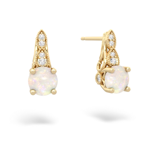 opal halo drop earrings