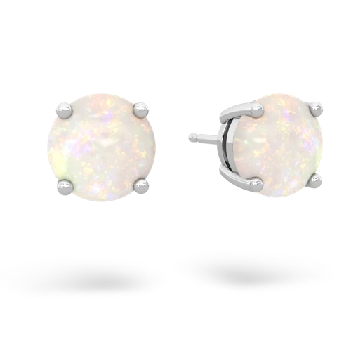 opal round-stud earrings