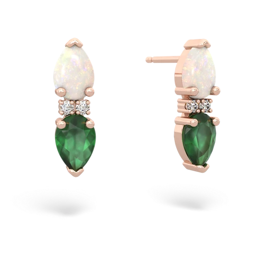 opal-emerald bowtie earrings