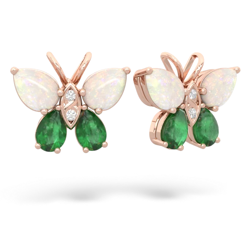 opal-emerald butterfly earrings