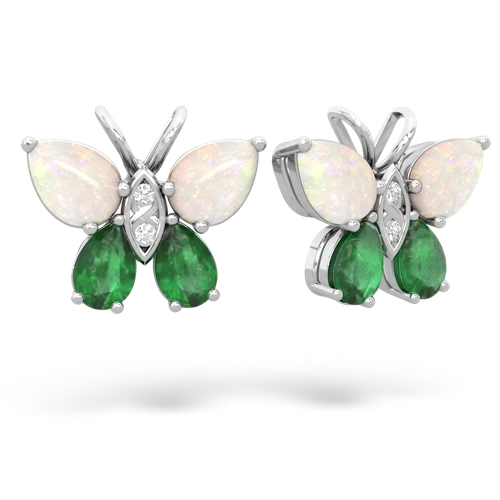 opal-emerald butterfly earrings